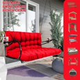 thumbnail image 7 of Replacement Cushions for Swing, Waterproof Porch Swing Cushion, 2-3 Seat Outdoor Bench Cushion with Backrest for Patio Furniture Garden Porch Loveseat Glider Pad (Red 47*40in), 7 of 7