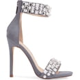 thumbnail image 3 of Lauren Lorraine Sizzle Grey Pearl & Gem Embellished High Heel Two Peice Sandal (9), 3 of 6