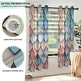 thumbnail image 3 of Yayeee Window Curtains Set of 2 for Living Room Light Filtering 63"x52", Blue Art Pattern, 3 of 7