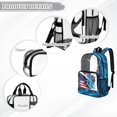 thumbnail image 6 of FKELYI Camo Blue Dinosaur USA Flag Print 17 Inch Clear Backpack for Boys & Girls, Kids Backpack See Through Schoolbag Spacious Bookbag Travel Bags for Elementary Student, 6 of 7