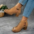 thumbnail image 6 of Mostsola Sandals for Women 2025 Fashion Heels Hollow out Summer Boots Zipper Heeled Sandals, 6 of 8