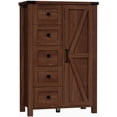 thumbnail image 6 of VVFLU Farmhouse 5 Drawer Dresser Storage Cabinet Chest of Drawer for Bedroom, 48" Tall Brown Wood, 6 of 6