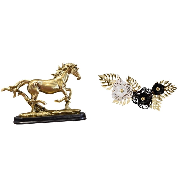 Figura de caballo,Escultura de caballo en miniatura coleccionable,Estatua de animal de adorno de caballo de resina para decoración del hogar,Arte de pared colgante,Decoración de pared de