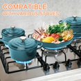 thumbnail image 3 of Enameled Cast Iron Cookware Set, 9-Piece Set Nonstick Ceramic Dutch Oven Stove Pots, Skillet, Pans, Lids，Storage Rack and Lid Holder, Oven Safe & Compatible with All Stovetop, Teal Ombre, 3 of 15