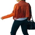 thumbnail image 2 of Veste à Franges pour Femmes Cardigan à Franges Crop Tops Vintage Ouvert devant Manteau Motard, 2 of 6