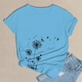 thumbnail image 5 of WCJM Women's Casual Short Sleeve T Shirt Tassels Sleeves Blouse Women's Short Sleeve T-Shirt Women's Spring Round Neck Dandelion Printed Loose Casual Short Sleeved T Shirt, 5 of 5