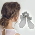 thumbnail image 2 of Unique Bargains 1 Pc Stylish Creased Ribbons Hair Ties Hair Bands Gray, 2 of 5