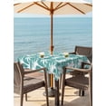 thumbnail image 2 of Outdoor Tablecloth with Umbrella Hole & Zipper, Teal Green Coastal Tree Square Tablecloth 54x54 Inch, Summer Palm Trees Tropical Botanical Patio Table Cover Waterproof Table Cloth for Picnic/Party, 2 of 7