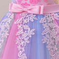 thumbnail image 4 of Girls Summer Dress Child Girls Rainbow Gradient Princess Dress with Flower Embroidery for Birthday Stage Performance Christening Robe Fille Pink 11 Years-12 Years, 4 of 6