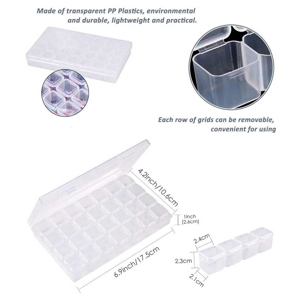 Storage Box Rhinestone Transparent Plastic Container Durable Lightweight