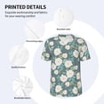 thumbnail image 3 of Zufioo Flower Print Men's Baseball Short Sleeve, Moisture Wicking Button-Down Hip Hop Tee-Small, 3 of 7