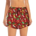 thumbnail image 2 of Goofa X-mas and New Year Printed Women 2 in 1 Running Shorts,Quick Dry Athletic Workout Shorts,High Waisted Athletic Shorts with Liner Pockets-Small, 2 of 9