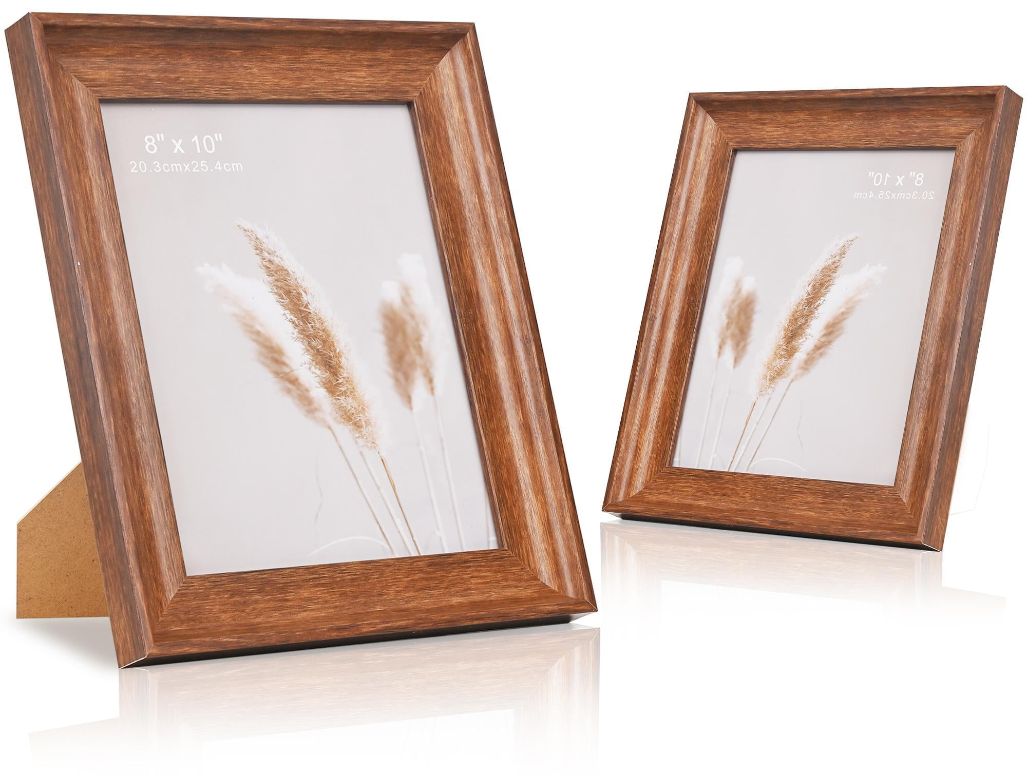 ArtbyHannah 2 Pack 8x10 inch Rustic Picture Frame Sets for Wall Mount or Tabletop Display, Mother's Day Gift Photo Frames for Home Decor