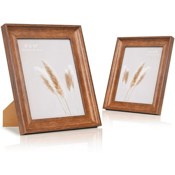 ArtbyHannah 2 Pack 8x10 inch Rustic Picture Frame Sets for Wall Mount