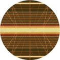 thumbnail image 1 of Ahgly Company Indoor Round Patterned Caramel Brown Area Rugs, 3' Round, 1 of 6