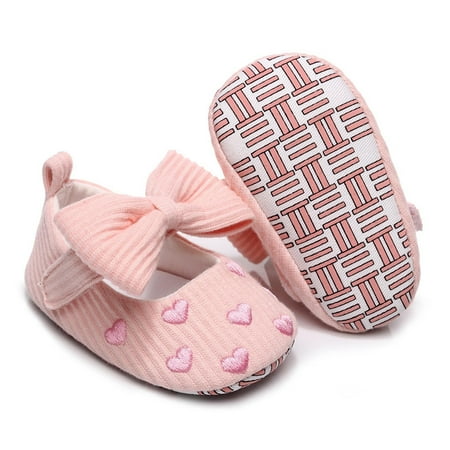 

TOWED22 Toddler Boy Sneaker Girls Single Shoes Heart Embroider Bowknot First Walkers Shoes Toddler Sandals Kids Sneakers Pink