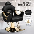thumbnail image 4 of All Purpose Heavy Duty Reclining Hydraulic Barber Chair Hair Styling Beauty Salon Spa 360°Swivel Equipment(Black & Gold), 4 of 18