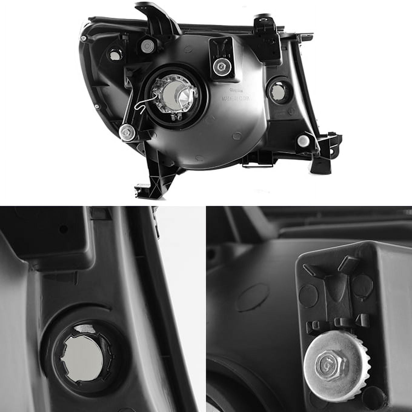 Fit 2005-2011 Toyota Tacoma Pickup Black Smoked Headlights Lamp Replacement Pair