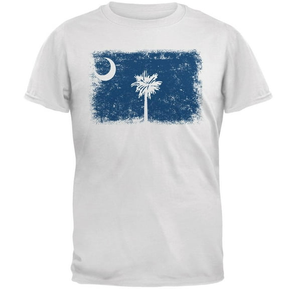 Born and Raised South Carolina State Flag Mens T Shirt White 4X-LG