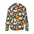 thumbnail image 2 of Goofa Roosters and Chicks Printed Women's UPF 50+ Sun Protection Hoodie Jacket Lightweight Long Sleeve Sun Shirt for Women with Pocket Hiking Outdoor-, 2 of 9