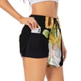 thumbnail image 3 of Lsque Sunflower Gnomes5 Printed Women's Running Shorts with Liner Pockets,Elastic Quick Dry Workout Athletic Gym Yoga Shorts,Womens High Waist Shorts-Large, 3 of 9
