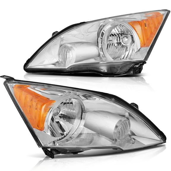 CCIYU Headlights Assembly HO2502129 33151SWAA01 33101SWAA01 HO2503129 Chrome Housing Amber Reflector Clear Lens Headlamps For Honda CR-V 2007-2011