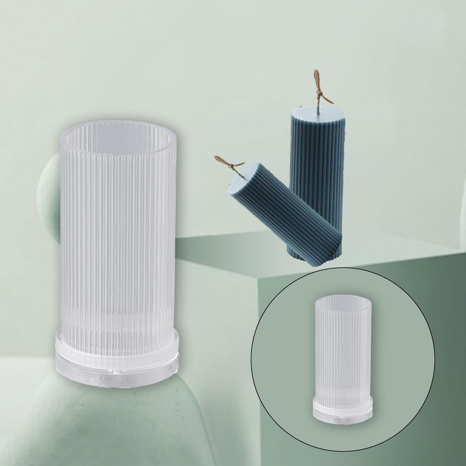 FVDPWYE Long Pole Candle Mold Pillar Making Large Cylinder Rib DIY Accessory - 7x15cm