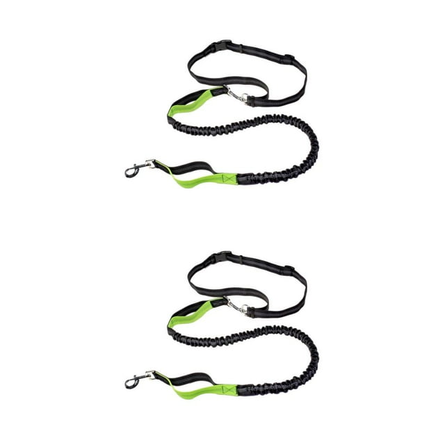 Youkk Pet Dog Cat Leash With Adjustable Waist Belt Durable Polyester Wide Application Jogging Dog Leash green 2Set