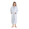 thumbnail image 2 of Unisex Cotton Terry Kimono Bathrobe with Embroidery All-Season Robe, XL, Blue-White, 2 of 12