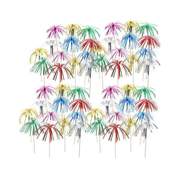Speravity Paquete de 100 palillos de para aperitivos con borlas largas, decoración Tropical, postres, palillos de para bebidas Artesanía