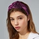 thumbnail image 2 of Bandas anchas anudadas brillantes para la cabeza, diadema para mujer, aro para el cabello, púrpura, 2 of 7