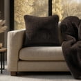 thumbnail image 2 of EVERGRACE Luxury Soft Faux Chinchilla Fur Throw Pillow Cover 1 Piece, Decorative Plush Fluffy Cozy Mink Pillow Case 20"x20" for Couch, Square Cushion Cases for Sofa Bed Living Room, Espresso Mink, 2 of 8
