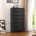 thumbnail image 2 of Winkalon 6 Drawer Dresser for Bedroom, Chest of Drawers Wood Storage Cabinet for Living Room,Black, 2 of 8