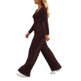 thumbnail image 6 of Ygbgbb Womens V Neck Cami Stripe Print High Waist Wide Leg Jumpsuit with Side Pockets for Beach Coffee XL, 6 of 6