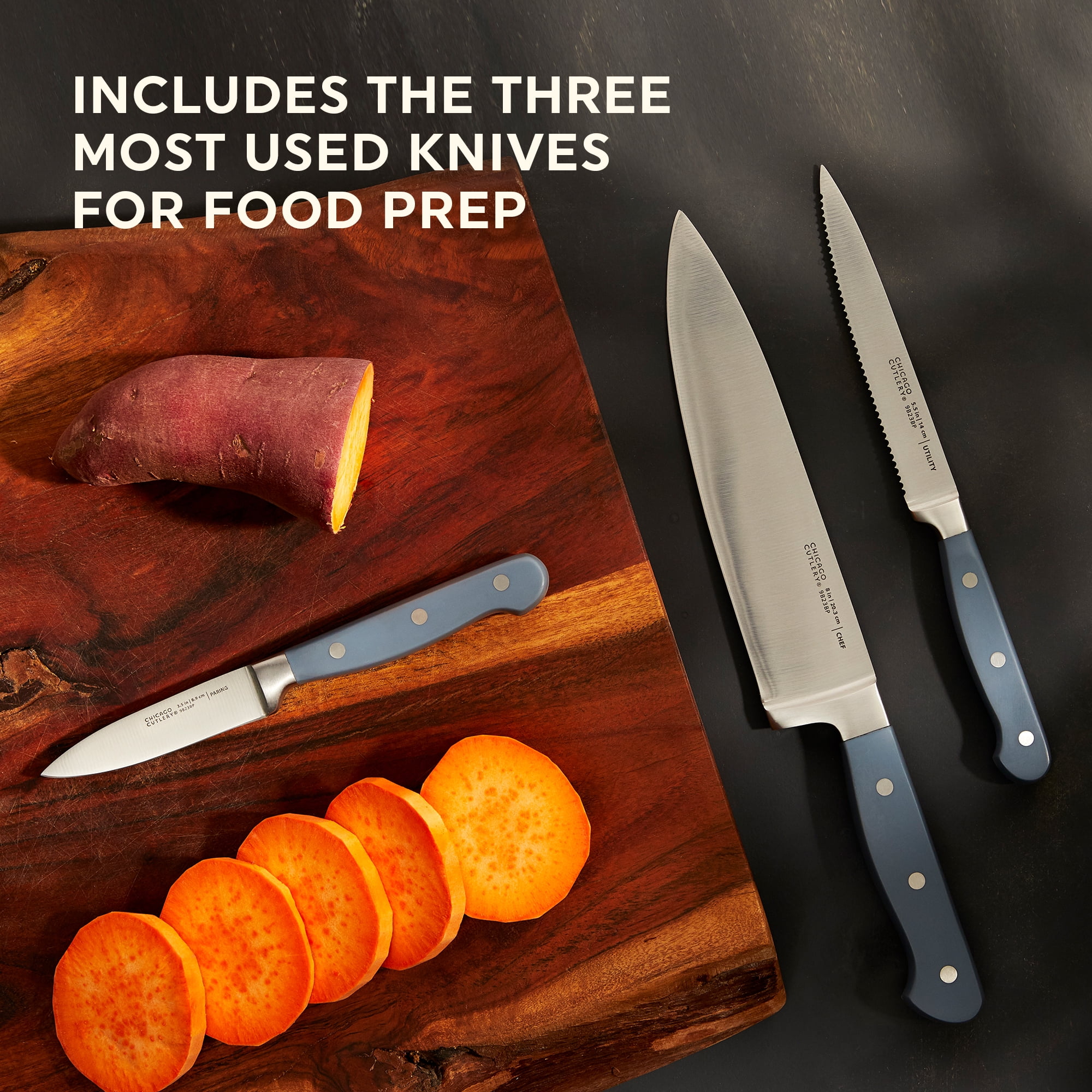 Chicago Cutlery Halsted 3-Piece Stainless Steel Knife Set