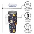 thumbnail image 4 of Colorful Halloween Icons Pattern Tumbler with Handle and Lid,40oz Double Wall Vacuum Insulated Tumbler,Cups Gift for Women and Men, 4 of 7
