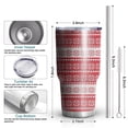 thumbnail image 6 of 30oz Red Christmas Geometric Snowflake Pattern Tumblers Stainless Steel Tumbler with Lid and Straw,Vacuum Insulated Double Wall Travel Tumbler Cups Mug with Cleaning Brush for Coffee,Tea, 6 of 7