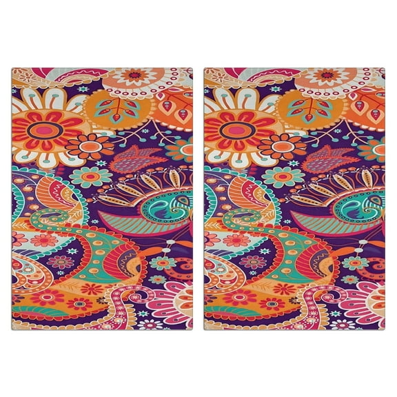 Boho Floral Kitchen Towels Set Of 2, Absorbent and Soft Dish Towels for Farmhouse Decor, Country Kitchen.