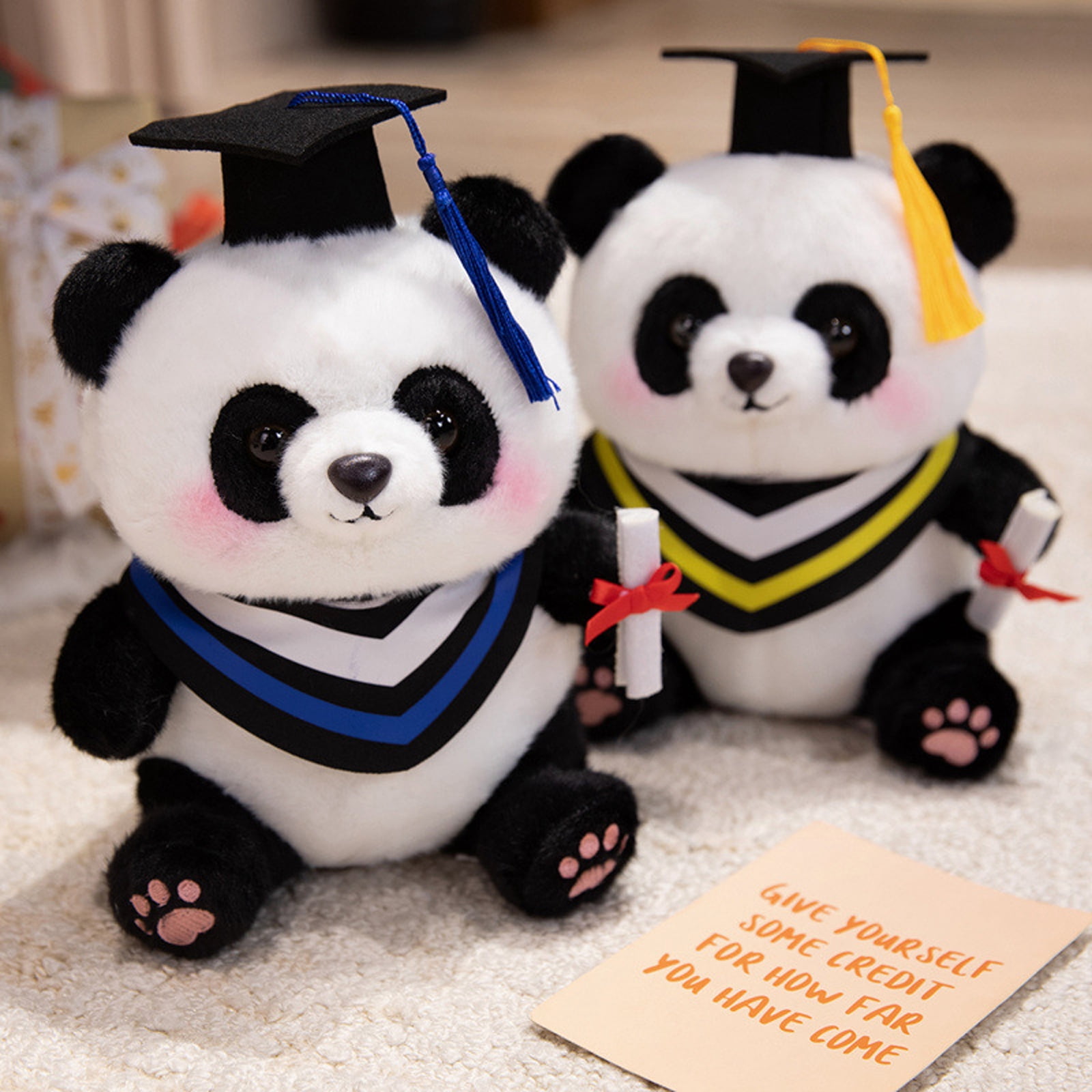9 Inch Graduation Stuffed Animal | Panda Stuffed Animal Graduation Plush with Cap and Gown Decorations for Graduation Gift Single Pack