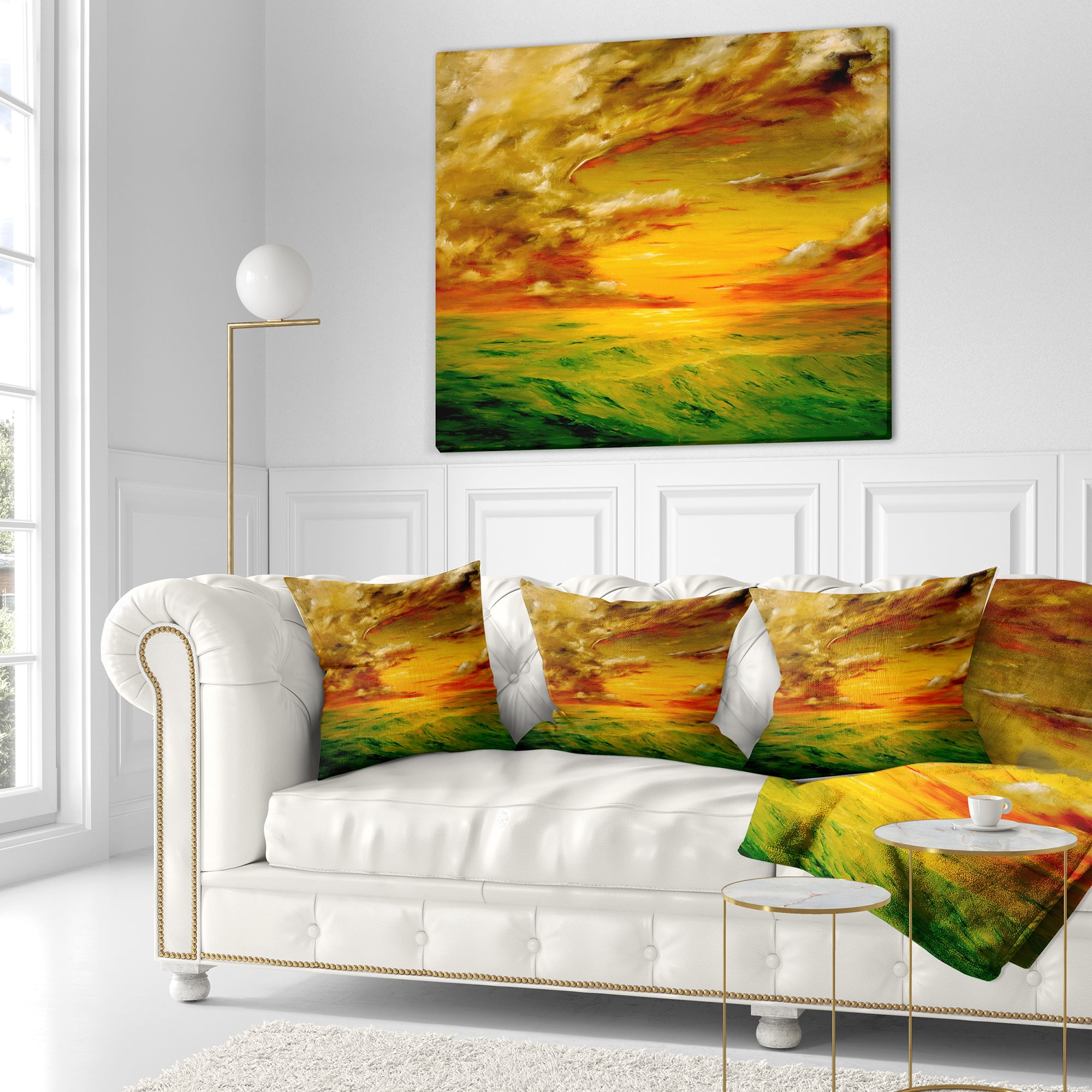 Designart Santa Rosa California - Landscape Painting Throw Pillow - 16x16