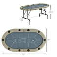 thumbnail image 2 of 70" Foldable Poker Table 10 Player Blackjack Game Table, Blue, 2 of 11