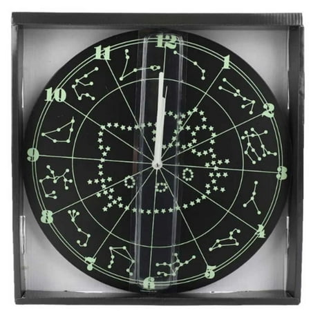 Hello Kitty Zodiac Stars Constellation Black Gold 13.5 inches Diameter Round Deco Wood Wall Clock