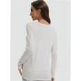 thumbnail image 2 of Women Long Sleeve Shirts Tops Fall Tunic Causal Fashion Round Neck Basic Tee, 2 of 6
