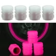 thumbnail image 3 of Bgsha 4PCS Fluorescent Pink Car Wheel Tire Tyre Air Valve Stem Cap Cover, 3 of 9