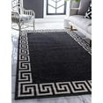 thumbnail image 1 of Unique Loom Athens Collection Classic Geometric Modern Border Design Area Rug, 5 x 8 ft, Charcoal/Beige, 1 of 6