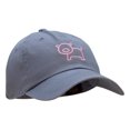 thumbnail image 5 of Minimal Piggy Outline Embroidered Unstructured Cotton Twill Cap - Grey OSFM, 5 of 5