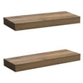 Sorbus Floating Shelf Set — Rustic Wood Hanging Rectangle Wall Shelves