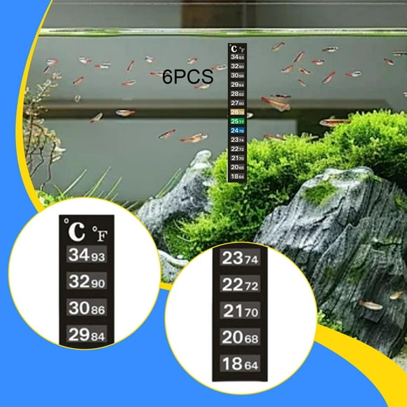 6 de para , accesorios para medir temperatura del agua del terrario (18 degreeC34 degreeC, 64 degree degreeF), calcomanías de temperatura