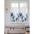 thumbnail image 5 of Blue Tulips Kitchen Curtains 54 Inches length, Spring Summer Floral Rustic Botanical Window Treatment Curtain Drapes, Thermal Insulated Drapes for Basement Hotel RV, 42"x54", 2 Panels, 5 of 7