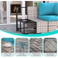 thumbnail image 2 of 6-Piece Outdoor Patio Furniture Set, PE Wicker Rattan Sectional Sofa Conversation Set with Tempered Glass Table & Thick Cushions - All-Weather Garden, Backyard Furniture,Turquoise, 2 of 8